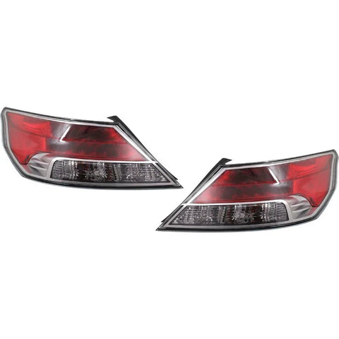 Halogen Tail Light Set For 2009-2011 Acura TL Clear & Red Lens w/ Bulbs 2Pcs