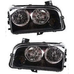 Headlight Set For 2006-2007 Dodge Charger Left and Right Black Housing 2Pc