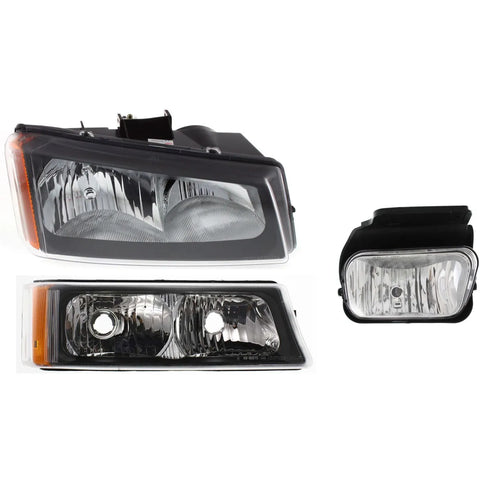 Headlight Kit For 2004-2006 Chevrolet Silverado 1500 Right 3Pc