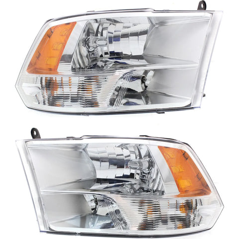 Headlight Set For 2010 Dodge Ram 2500 Driver and Passenger Side CAPA Halogen