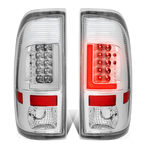 2008-2016 d F250 F350 Super Duty LED L-Bar Tail Brake Light Lamp Chrome