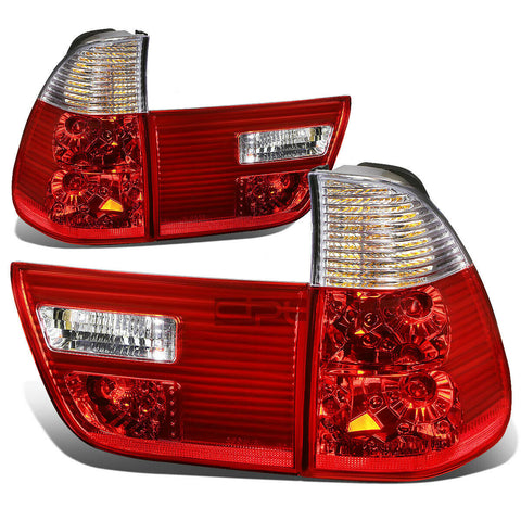 2000-2006 BMW X5 E53 Pair Tail Brake Light Reverse Lamps Inner + Outer Red