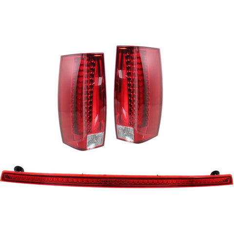 Tail Light Kit For 2007-2014 Cadillac Escalade Escalade ESV LH RH Clear/Red LED