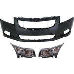 Bumper Cover Kit For 2011-14 Chevrolet Cruze Models With RS Package 3pc