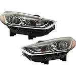 Headlight Set For 2018-2019 Hyundai Sonata Driver and Passenger Side Halogen