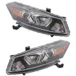 Headlight Set For 2008-2012 Honda Accord Coupe With Amber Turn Signal Light 2Pc