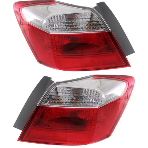 Halogen Tail Light Left and Right Outer For 13-15 Honda Accord Sedan EX LX Sport