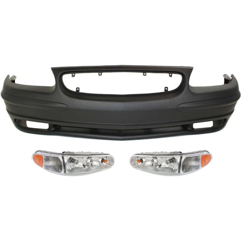 Headlight and Bumper Cover Kit For 1997-2004 Buick Regal Pair With Corner Lights