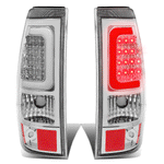 2003-2007 Silverado Sierra 1500 LED C-Tube Bar Tail Brake Light Lamps Chrome