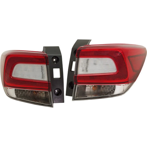 Tail Light Set For 2017-2019 Subaru Impreza 18-19 Crosstrek L R Outer Clear/Red