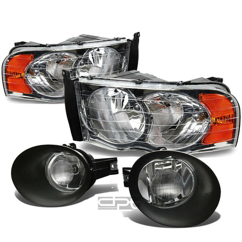 02-05 RAM TRUCK CHROME HEAD LAMPS AMBER REFLECTOR+BUMP