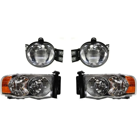 Headlight Kit For 2002-2004 Dodge Ram 1500 Left and Right 4pc