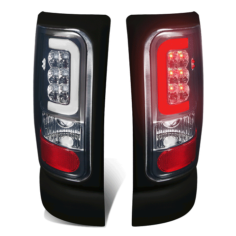 1994-2002 Dodge Ram 1500 2500 3500 LED C-Tube Tail Brake Light Lamps Smoked