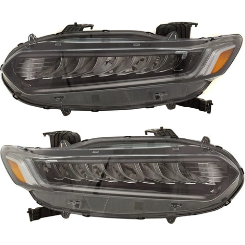 Headlight Set For 2018-2021 Honda Accord Driver and Passenger Side Clear Lens