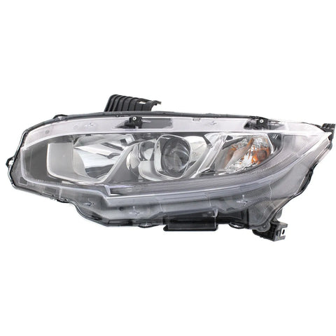 Headlight For 2016-2020 Honda Civic Driver Side Halogen Clear Lens