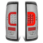 1999-2007 d Super Duty F150 Red LED C-Bar Tail Brake Light Lamps Chrome