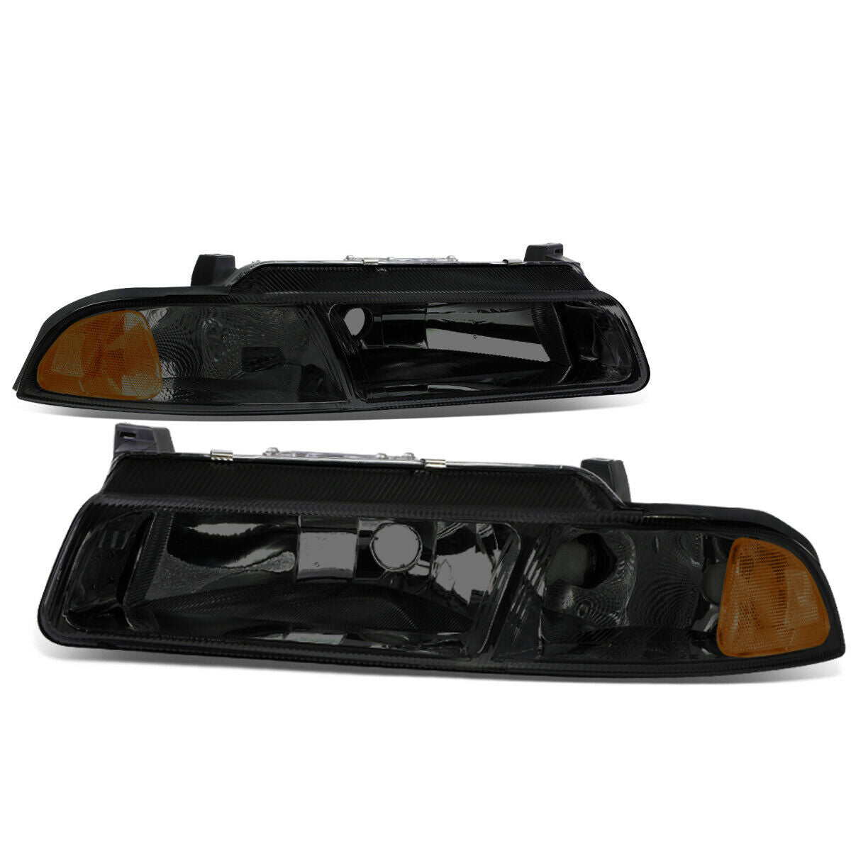 1995-2000 Dodge Stratus Pair OE Style Smoked Housing Headlight Headlam ...