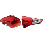 Tail Light Set For 2013-2015 Toyota RAV4 LH Inner Outer Amber Clear Red CAPA