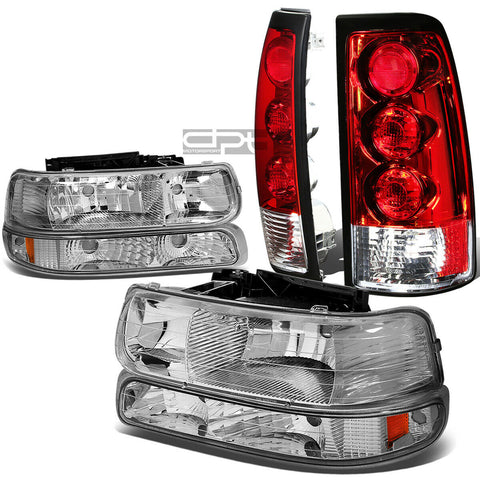 99-02 SILVERADO CHROME CRYSTAL HEADLIGHT+BUMP