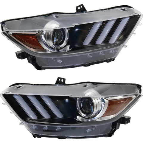 Headlight For 2015-2017 Ford Mustang Pair Driver and Passenger Side