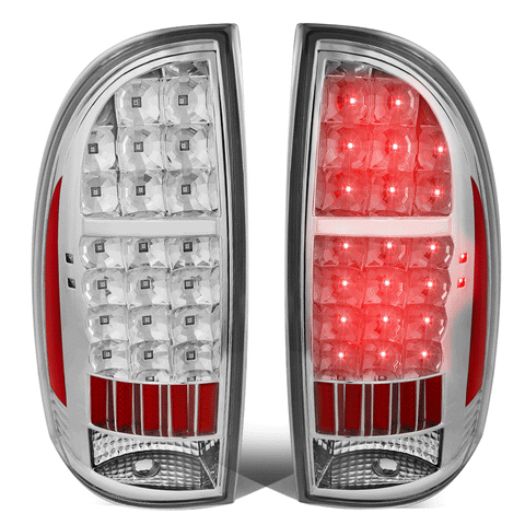 2005-2015 Toyota Tacoma Pickup LED Tail Brake Light Stop Lamp Set Chrome