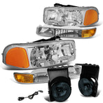 03-06 Sierra/Classic Chrome Amber Bumper Headlight+Smok