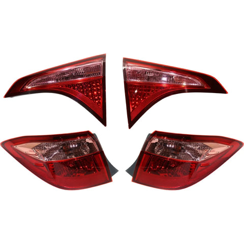 Tail Lights For 2017-2019 Toyota Corolla LH/RH Inner Outer w/ bulb Halogen CAPA