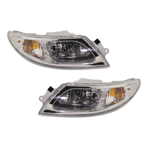 Headlight Set For 2008-2011 International 8500 TranStar LH RH Halogen Dark Gray