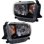 Headlight Set For 2015-2017 Toyota Tundra Left and Right Side CAPA Clear Lens