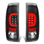 1999-2007 d Super Duty F150 Red LED C-Bar Tail Brake Light Lamps Black