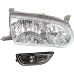 Headlight Kit For 2001-2002 Toyota Corolla Right 4-Door Sedan 2Pc