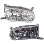 Headlight Set For 2001-2002 Toyota Corolla Sedan Left and Right With Bulb 2Pc