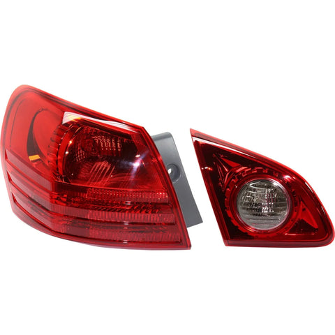 Tail Lights For 2008-13 Nissan Rogue 14-15 Select LH Inner Outer Clear/Red CAPA