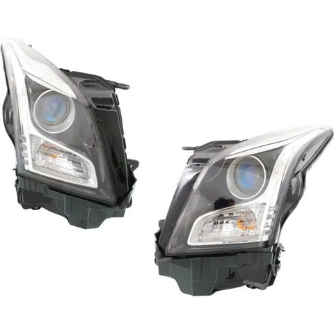 Headlight Set For 2013-2018 Cadillac ATS Left and Right With Bulb 2Pc