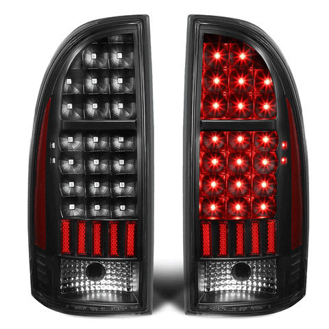 2005-2015 Toyota Tacoma Pickup Full LED Tail Brake Light Stop Lamp Set Black