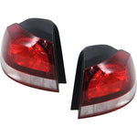 Halogen Tail Light Set For 2010-2013 Volkswagen Golf Outer Clear & Red Lens 2Pcs