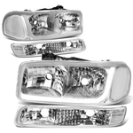 1999-2007 Sierra 1500 2500 LED DRL Headlight Bumper Signal Lamp Chrome Clear