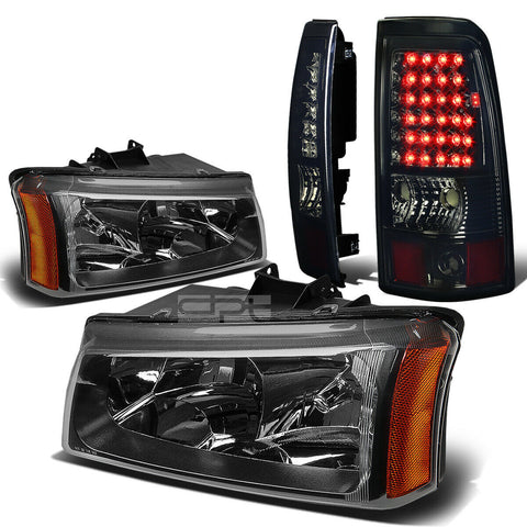 03-07 SILVERADO BLACK CRYSTAL HEADLIGHT+CHRO