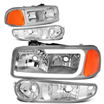 00-06 GMC Yukon XL Sierra Denali LED DRL Headlight+Bump