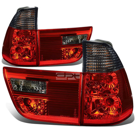 2000-2006 BMW X5 E53 Pair Tail Brake Light Reverse Lamp Inner + Outer Smoked