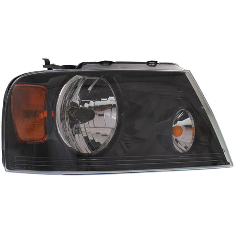 Headlight For 2006 2007 2008 Ford F-150 Right Black Housing With Bulb