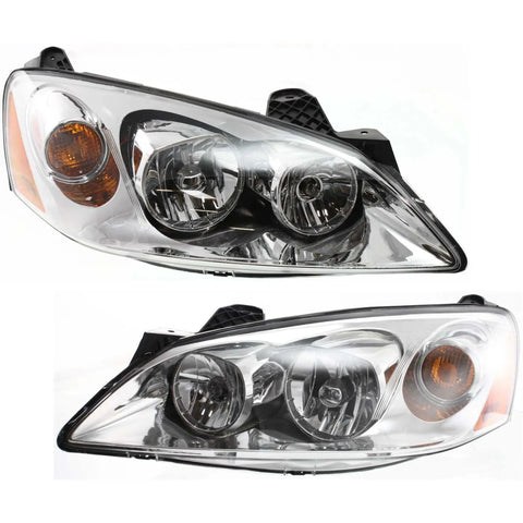 Headlight Set For 2005-2010 Pontiac G6 Left and Right With Bulb CAPA 2Pc