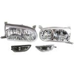 Headlight Kit For 2001-2002 Toyota Corolla Left and Right 4-Door Sedan 4Pc