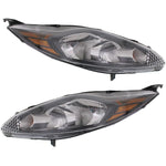 Headlight Set For 2012-2013 Ford Fiesta Left and Right With Bulb 2Pc