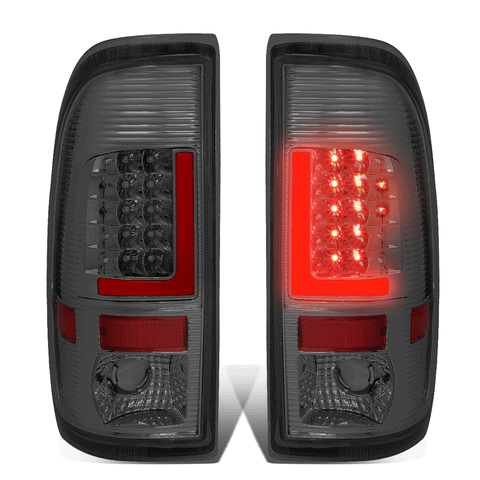 2008-2016 F250 F350 Super Duty Red LED L-Bar Tail Brake Light Lamp Smoked