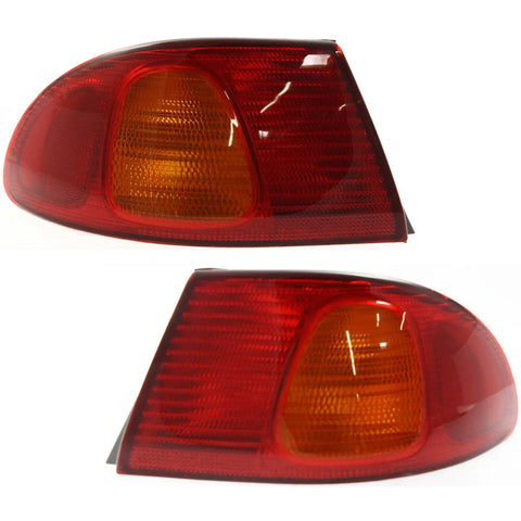 Halogen Tail Light Set For 1998-2002 Toyota Corolla Outer Amber/Red w/Bulbs 2Pcs