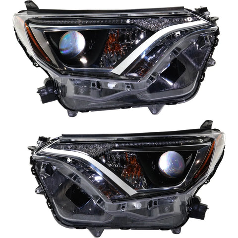 Headlight Set For 2016 2017 2018 Toyota RAV4 Left and Right With Bulb 2Pc