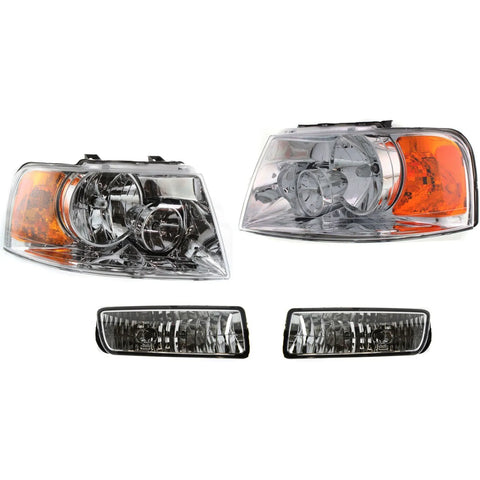 Auto Light Kit For 2003 Ford Expedition Left and Right Side Chrome Interior