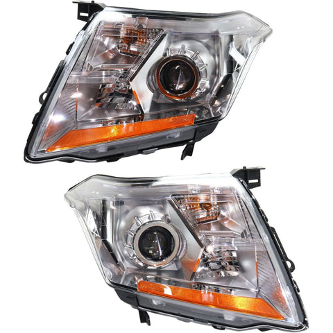 Headlight Set For 2014-2016 Cadillac SRX Driver & Passenger Side CAPA Clear Lens