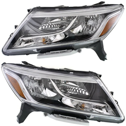 Headlight Set For 2013-2016 Nissan Pathfinder Left and Right With Bulb CAPA 2Pc